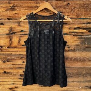 MARKET & SPRUCE | Black Polka Dot Sleeveless Top L